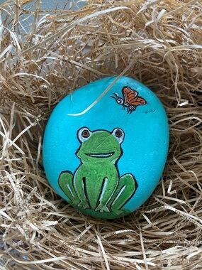 Hand-Painted Frog Rock